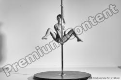 Nude Gymnastic poses Woman White Athletic long brown Dancing Dynamic poses Pinup